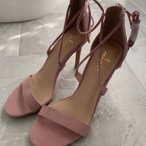 Blush ankle tie Heels